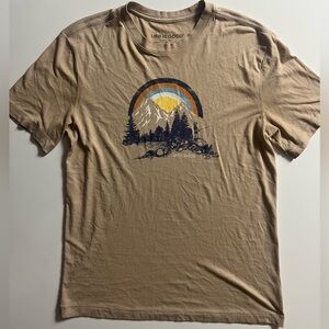 Life Is Good Cool Tee, Fishing Graphic, Size S